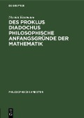 Cover-Bild zum Titel 'Des Proklus Diadochus philosophische Anfangsgründe der Mathematik' von 'Nicolai Hartmann'