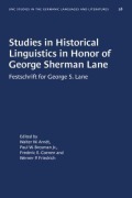 Cover-Bild zum Titel 'Studies in Historical Linguistics in Honor of George Sherman Lane' von ''