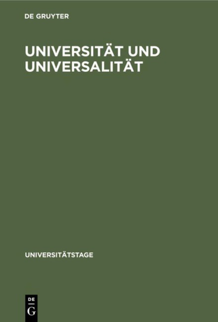 Universität und Universalität - 
