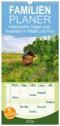 Familienplaner 2026 - Heimische Vögel und Insekten in Wald und Flur mit 5 Spalten (Wandkalender, 21 x 45 cm) CALVENDO - Thilo Seidel