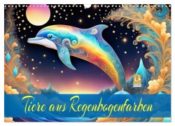Cover-Bild zum Titel 'Tiere aus Regenbogenfarben (Wandkalender 2026 DIN A3 quer), CALVENDO Monatskalender' von 'Dusanka Djeric'