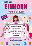 Cover-Bild zum Titel 'Das XXL Einhorn Vorschulbuch' von 'Kalusi Kids'