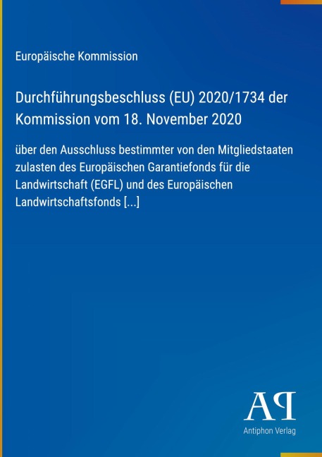 Durchführungsbeschluss (EU) 2020/1734 der Kommission vom 18. November 2020 - Europäische Kommission