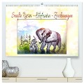 Sanfte Riesen - Elefanten-Zeichnungen (hochwertiger Premium Wandkalender 2025 DIN A2 quer), Kunstdruck in Hochglanz - Dusanka Djeric