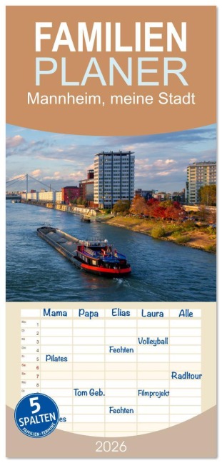 Familienplaner 2026 - Mannheim, meine Stadt mit 5 Spalten (Wandkalender, 21 x 45 cm) CALVENDO - Thorsten Assfalg Fotografie und Bildbearbeitung
