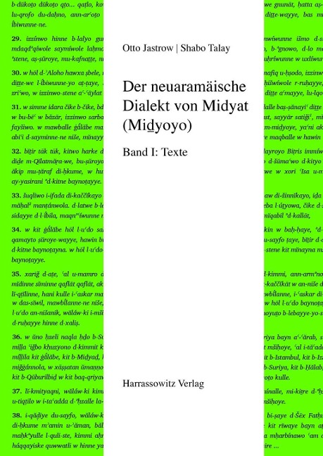 Der neuaramäische Dialekt von Midyat (Mi¿yoyo) - Otto Jastrow, Shabo Talay