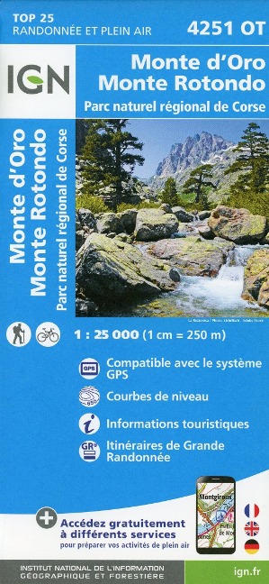 Monte D'Oro Mont Rotondo Parc naturel régional de Corse 1 : 25 000 - 