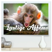 Lustige Affen - hinreißende Schnappschüsse (hochwertiger Premium Wandkalender 2026 DIN A2 quer), Kunstdruck in Hochglanz - Happy Monkey