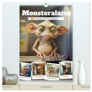Cover-Bild zum Titel 'Monsteralarm. Die Invasion der kleinen Quälgeister (hochwertiger Premium Wandkalender 2026 DIN A2 hoch), Kunstdruck in Hochglanz' von 'Rose Hurley'