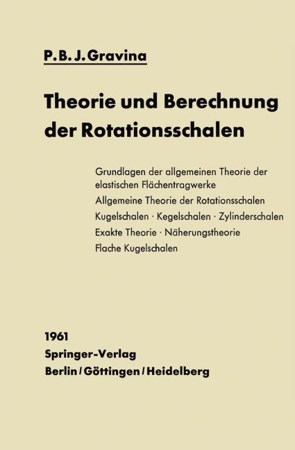 Theorie und Berechnung der Rotationsschalen - Pedro Bento Jose Gravina