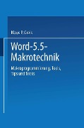 Cover-Bild zum Titel 'Word 5.5 Makrotechnik' von 'Klaus P. Greis'