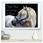 Cover-Bild zum Titel 'Weiße Pferde der Camargue in Bayern (hochwertiger Premium Wandkalender 2026 DIN A2 quer), Kunstdruck in Hochglanz' von 'Photography Brigitte Jaritz'