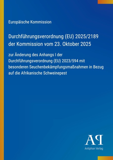 Durchführungsverordnung (EU) 2025/2189 der Kommission vom 23. Oktober 2025 - Europäische Kommission