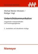 Cover-Bild zum Titel 'Unterrichtskommunikation' von 'Rüdiger Vogt, Michael Becker-Mrotzek'