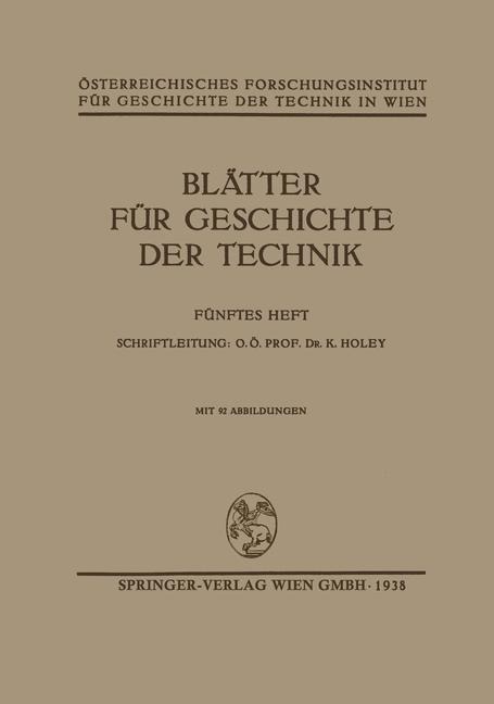 Blätter für Geschichte der Technik - K. Holey
