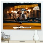 Cover-Bild zum Titel 'Süße Hunde cruisen - durch das Jahr mit dem Hundekalender (hochwertiger Premium Wandkalender 2026 DIN A2 quer), Kunstdruck in Hochglanz' von 'Mb Fotografie'
