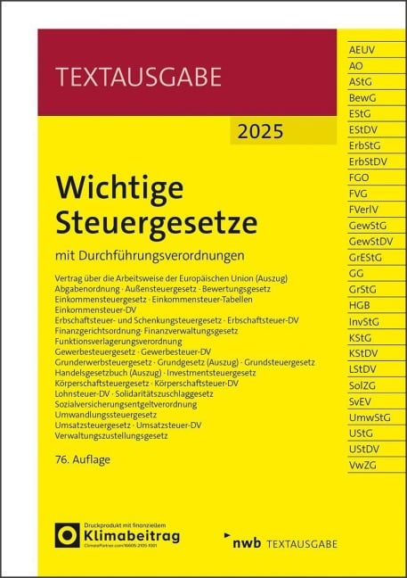 Wichtige Steuergesetze - 