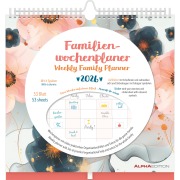 Familien Wochenkalender Flowers 2026 - Familien-Timer - Termin-Planer - Kinder-Kalender - Familien-Kalender - 30,5x30,5 - 