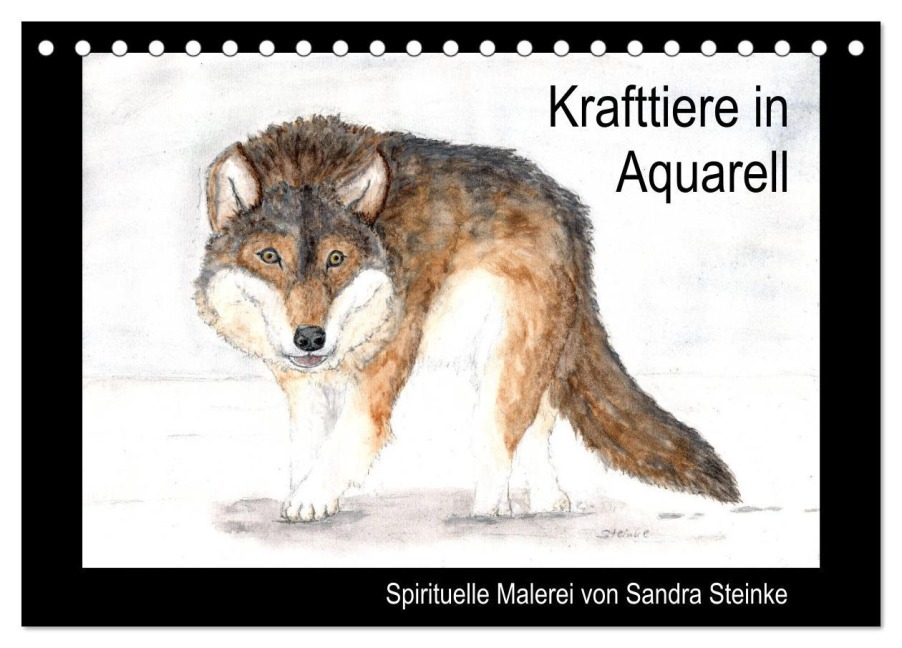 Krafttiere in Aquarell (Tischkalender 2025 DIN A5 quer), CALVENDO Monatskalender - Sandra Steinke