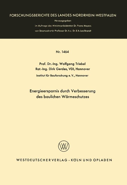 Energieersparnis durch Verbesserung des baulichen Wärmeschutzes - Wolfgang Triebel