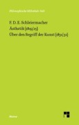 Cover-Bild zum Titel 'Ästhetik (1819/25). Über den Begriff der Kunst (1831/32)' von 'Friedrich Schleiermacher'
