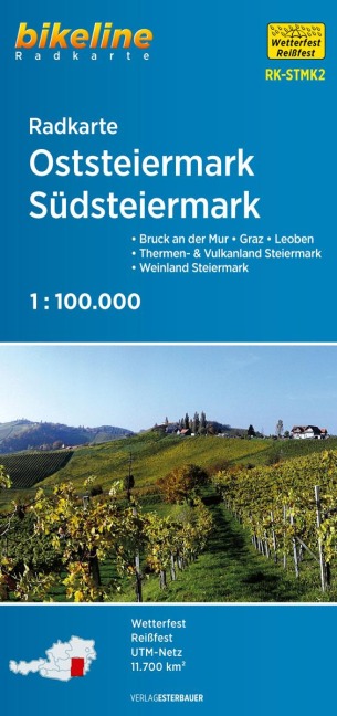 Radkarte Oststeiermark, Südsteiermark 1:100.000 - 