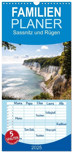 Familienplaner 2025 - Sassnitz und Rügen mit 5 Spalten (Wandkalender, 21 x 45 cm) CALVENDO - Frank Leienbach Photographie