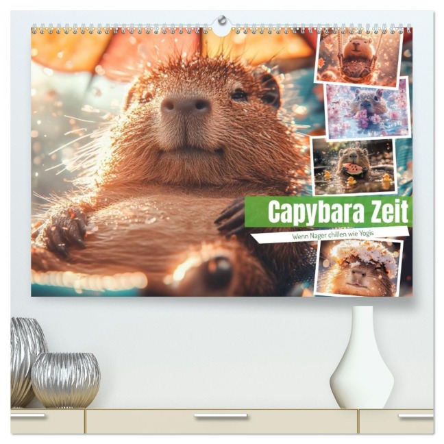 Capybara Zeit (hochwertiger Premium Wandkalender 2026 DIN A2 quer), Kunstdruck in Hochglanz - Steffen Gierok-Latniak