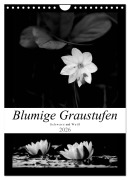 Cover-Bild zum Titel 'Blumige Graustufen - Schwarz und Weiß (Wandkalender 2026 DIN A4 hoch), CALVENDO Monatskalender' von 'Helene Seidl'