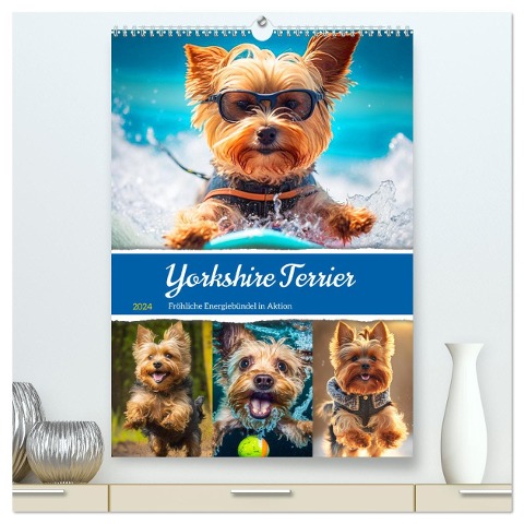 Yorkshire Terrier. Fröhliche Energiebündel in Aktion (hochwertiger Premium Wandkalender 2024 DIN A2 hoch), Kunstdruck in Hochglanz - Rose Hurley
