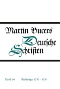 Cover-Bild zum Titel 'Nachträge 1531-1541' von 'Martin Bucer'