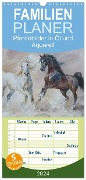 Familienplaner 2024 - Mit Pferden durch die Jahreszeiten - Pferdebilder in Öl und Aquarell mit 5 Spalten (Wandkalender, 21 x 45 cm) CALVENDO - Zenon Aniszewski