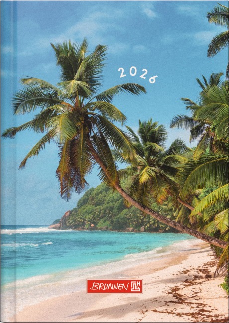 BRUNNEN 1073115026 | Taschenkalender Mod. 731 2026 "Beach" | A6, Papier - 