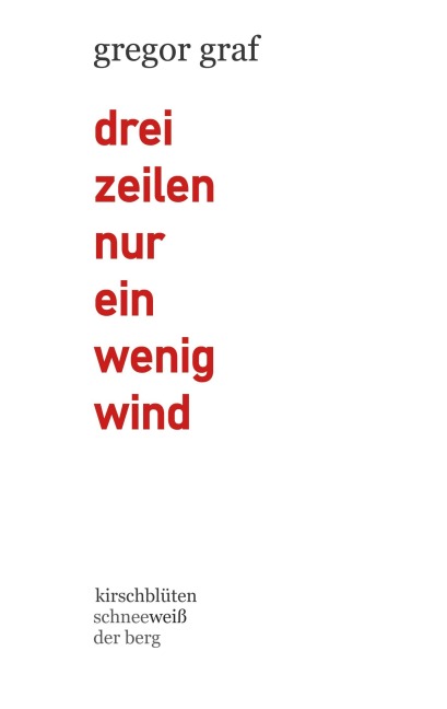 drei zeilen nur ein wenig wind - Gregor Graf