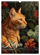 Cover-Bild zum Titel 'Katzen Kunstillustrationen (Wandkalender 2026 DIN A3 hoch), CALVENDO Monatskalender' von 'Kavodedition Switzerland'