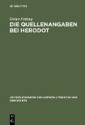 Cover-Bild zum Titel 'Die Quellenangaben bei Herodot' von 'Detlev Fehling'