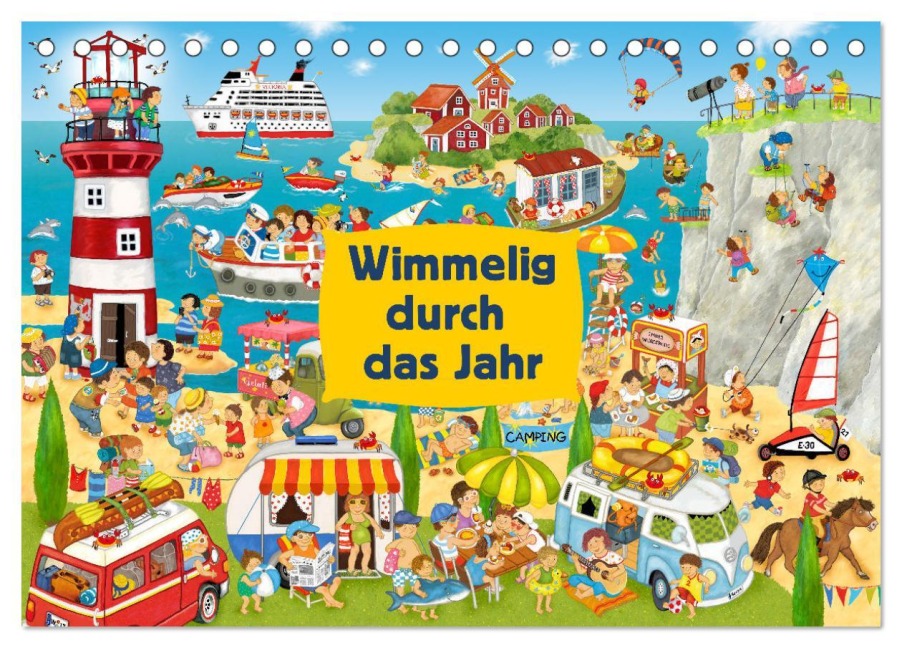 Wimmelig durch das Jahr (Tischkalender 2026 DIN A5 quer), CALVENDO Monatskalender - Marion Krätschmer
