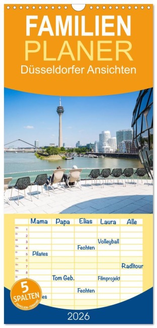 Familienplaner 2026 - Düsseldorfer - Ansichten mit 5 Spalten (Wandkalender, 21 x 45 cm) CALVENDO - Rclassen Rclassen