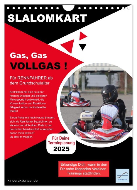 Slalomkart - Gas, Gas, Vollgas! 2025 (Wandkalender 2025 DIN A4 hoch), CALVENDO Monatskalender - Kinderaktionär Kinderaktionär