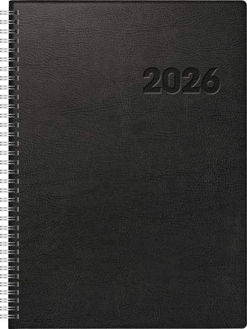 rido/idé 7027501906 | Buchkalender Mod. Conform 2026 | A4, Kunststoff, schwarz - 