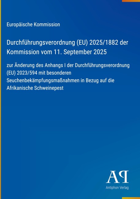 Durchführungsverordnung (EU) 2025/1882 der Kommission vom 11. September 2025 - Europäische Kommission