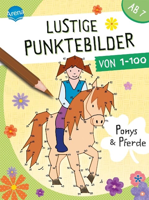 Lustige Punktebilder von 1 bis 100. Ponys und Pferde - 