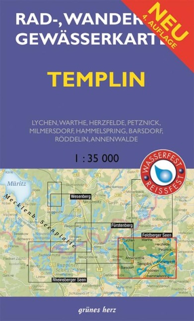 Templin 1 : 35 000 Rad-, Wander- und Gewässerkarte - 