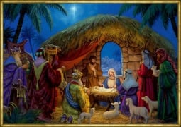 Cover-Bild zum Titel 'A3-Wand-Adventskalender - An der Weihnachtskrippe' von ''