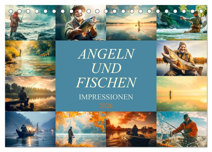 Angeln und Fischen Impressionen (Tischkalender 2026 DIN A5 quer), CALVENDO Monatskalender - Dirk Meutzner