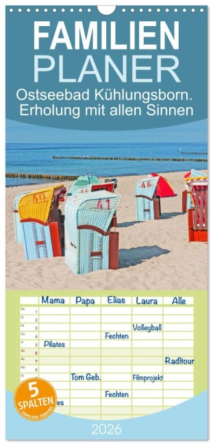 Familienplaner 2026 - Ostseebad Kühlungsborn. Erholung mit allen Sinnen mit 5 Spalten (Wandkalender, 21 x 45 cm) CALVENDO - Lucy M. Laube