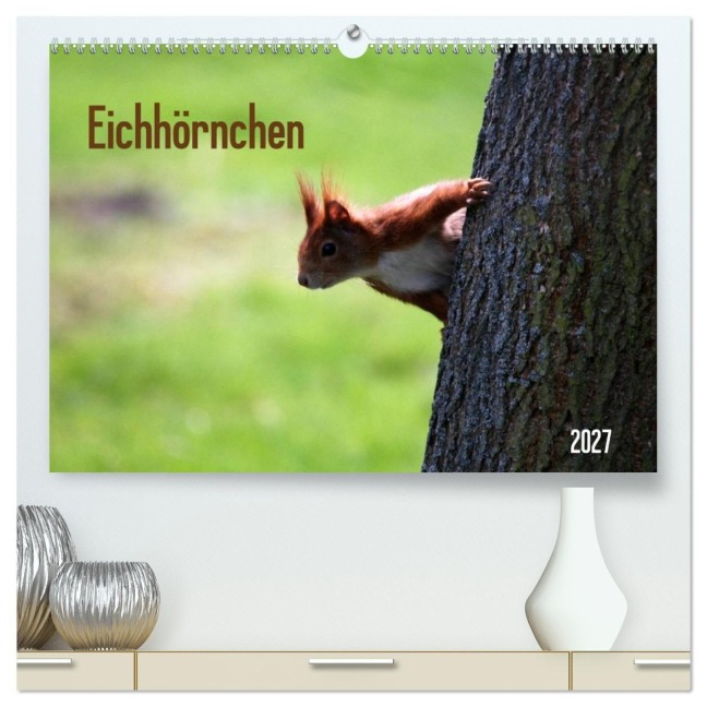 Eichhörnchen (hochwertiger Premium Wandkalender 2027 DIN A2 quer), Kunstdruck in Hochglanz - Schnellewelten