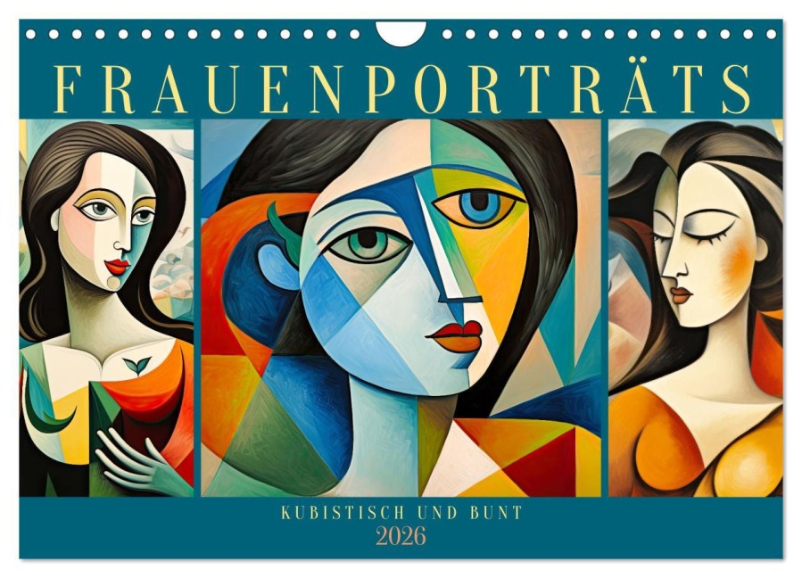 Frauenporträts, kubistisch und bunt (Wandkalender 2026 DIN A4 quer), CALVENDO Monatskalender - Sabine Löwer