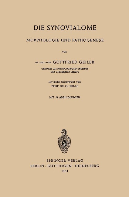 Die Synovialome - Gottfried Geiler