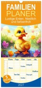Cover-Bild zum Titel 'Familienplaner 2027 - Lustige Enten. Niedlich und farbenfroh mit 5 Spalten (Wandkalender, 21 x 45 cm) CALVENDO' von 'Rose Hurley'